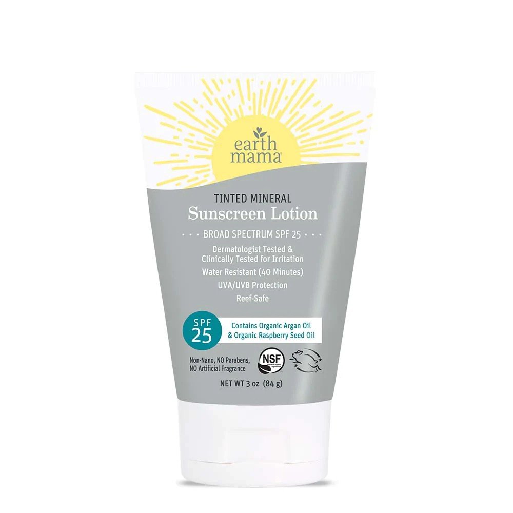 Earth Mama Organics Tinted Mineral Sunscreen Lotion SPF 25 84 g (3 oz) Lotion
