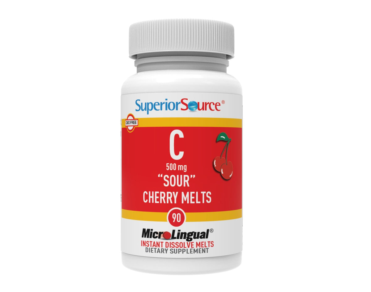 Superior Source Vitamin C 500 mg Sour Cherry Melts 90 Sublingual Tablet