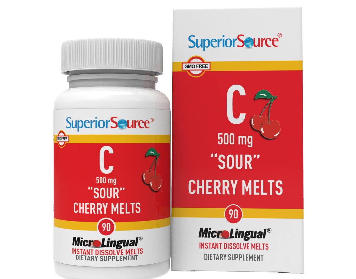 Superior Source Vitamin C 500 mg Sour Cherry Melts 90 Sublingual Tablet