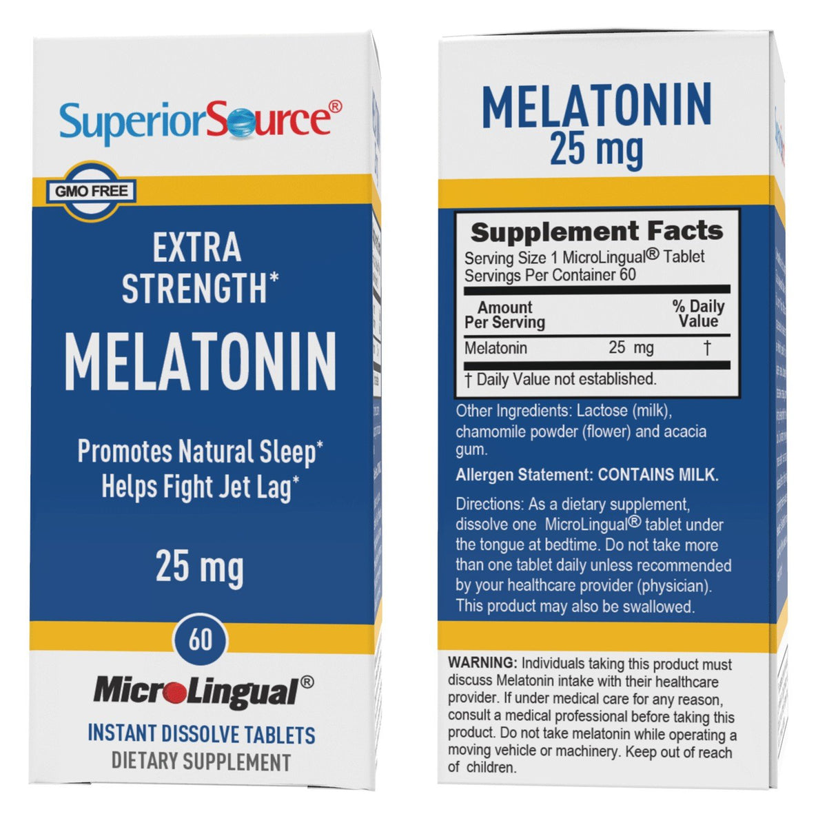 Superior Source Extra Strength Melatonin 60 Sublingual Tablet