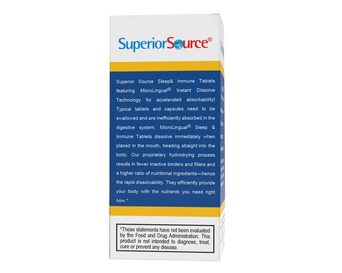 Superior Source Sleep &amp; Immune Melatonin/Zinc with Vitamin D3, C and Elderberry 90 Sublingual Tablet