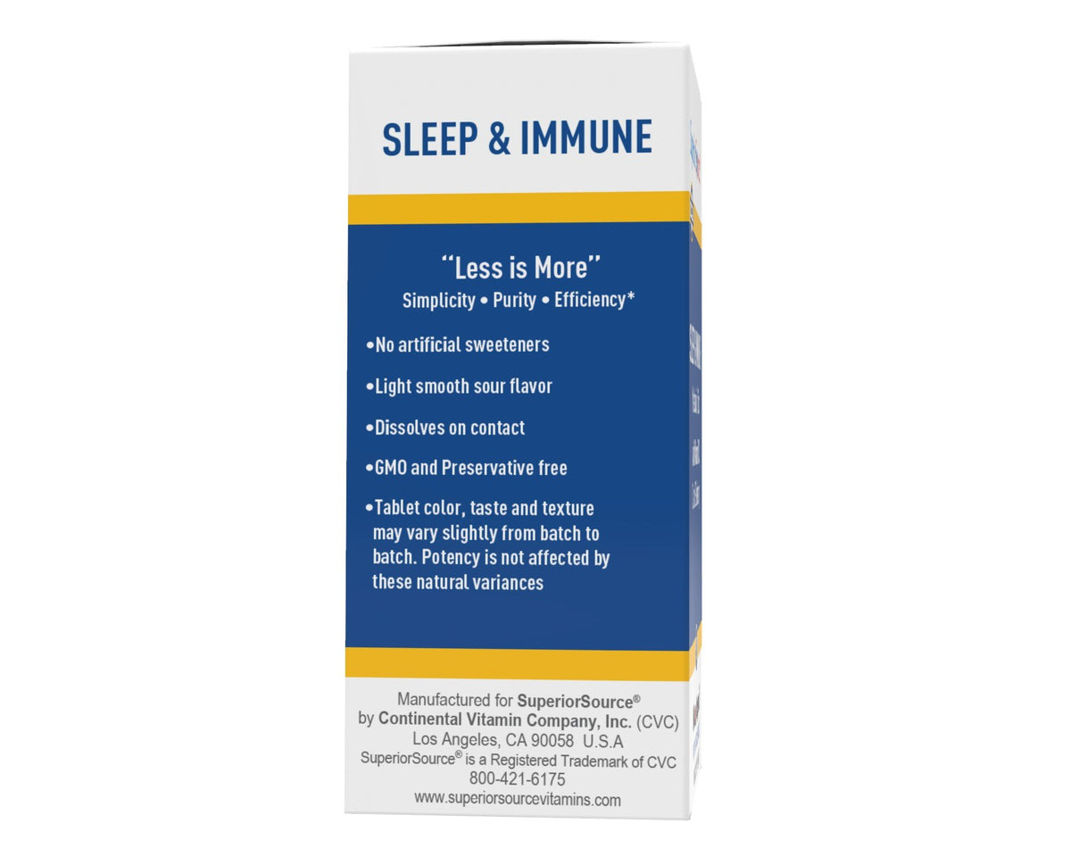 Superior Source Sleep &amp; Immune Melatonin/Zinc with Vitamin D3, C and Elderberry 90 Sublingual Tablet