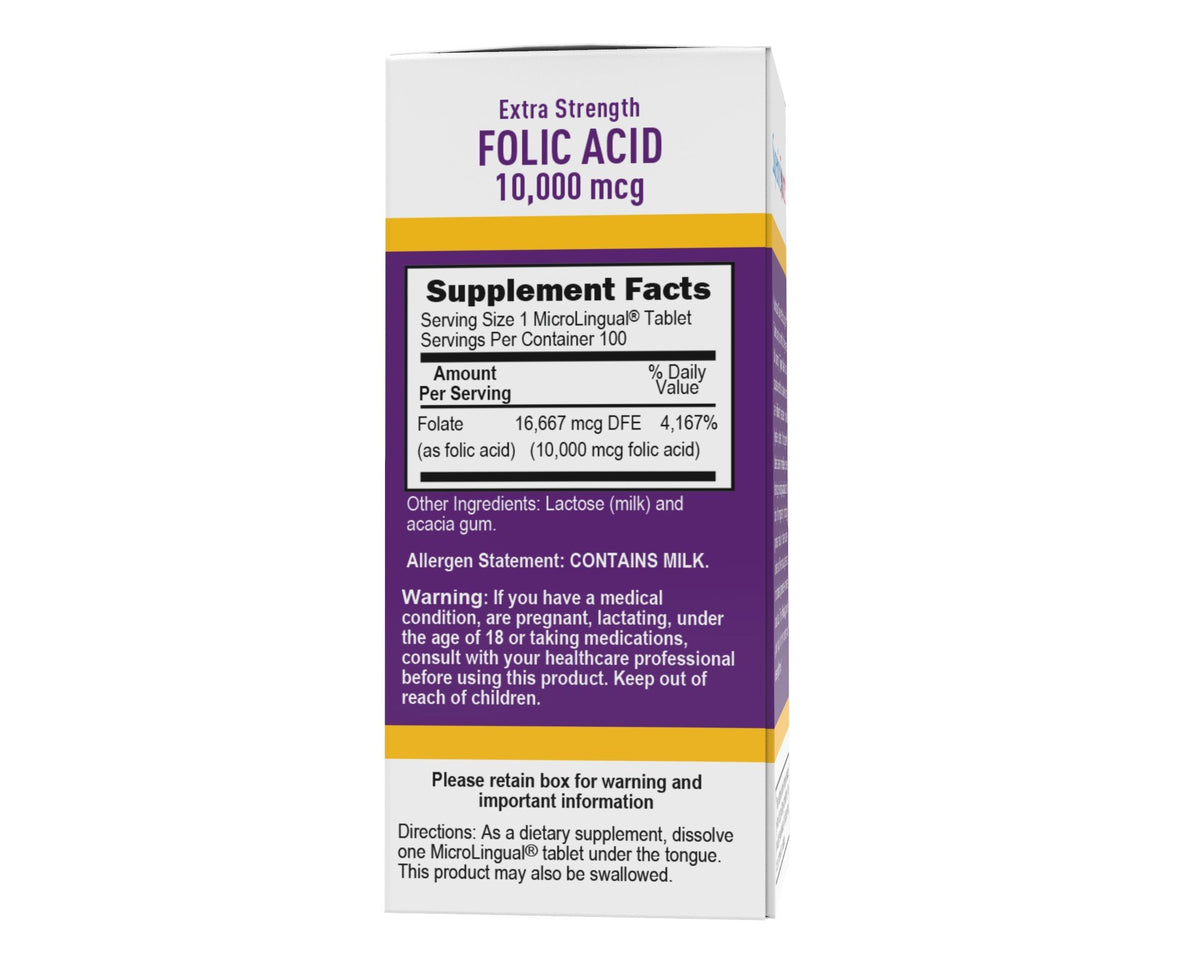 Superior Source Folic Acid 10,000 mcg 100 Sublingual Tablet