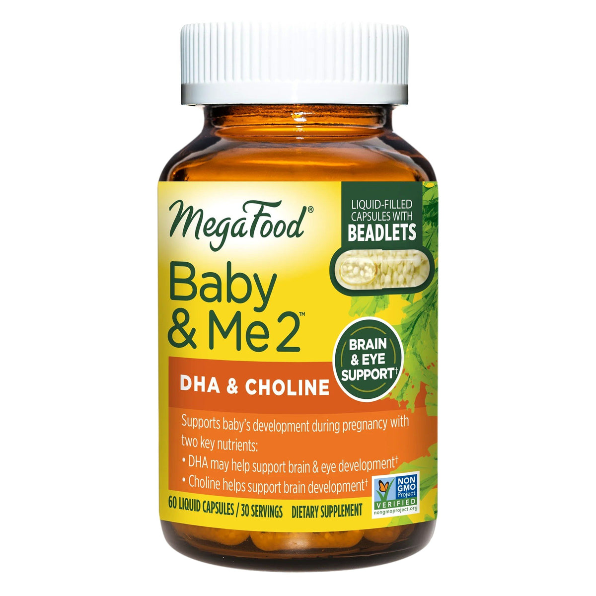 MegaFood Baby & Me 2 Prenatal DHA & Choline 60 Liquid Capsule