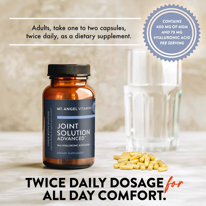 Mt. Angel Vitamins Joint Solution Advanced with Hyaluronic Acid &amp; MSM 60 Capsule