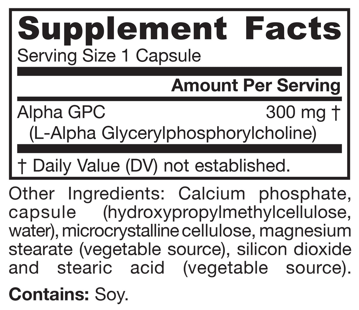 Jarrow Formulas Alpha GPC 300mg 60 VegCap