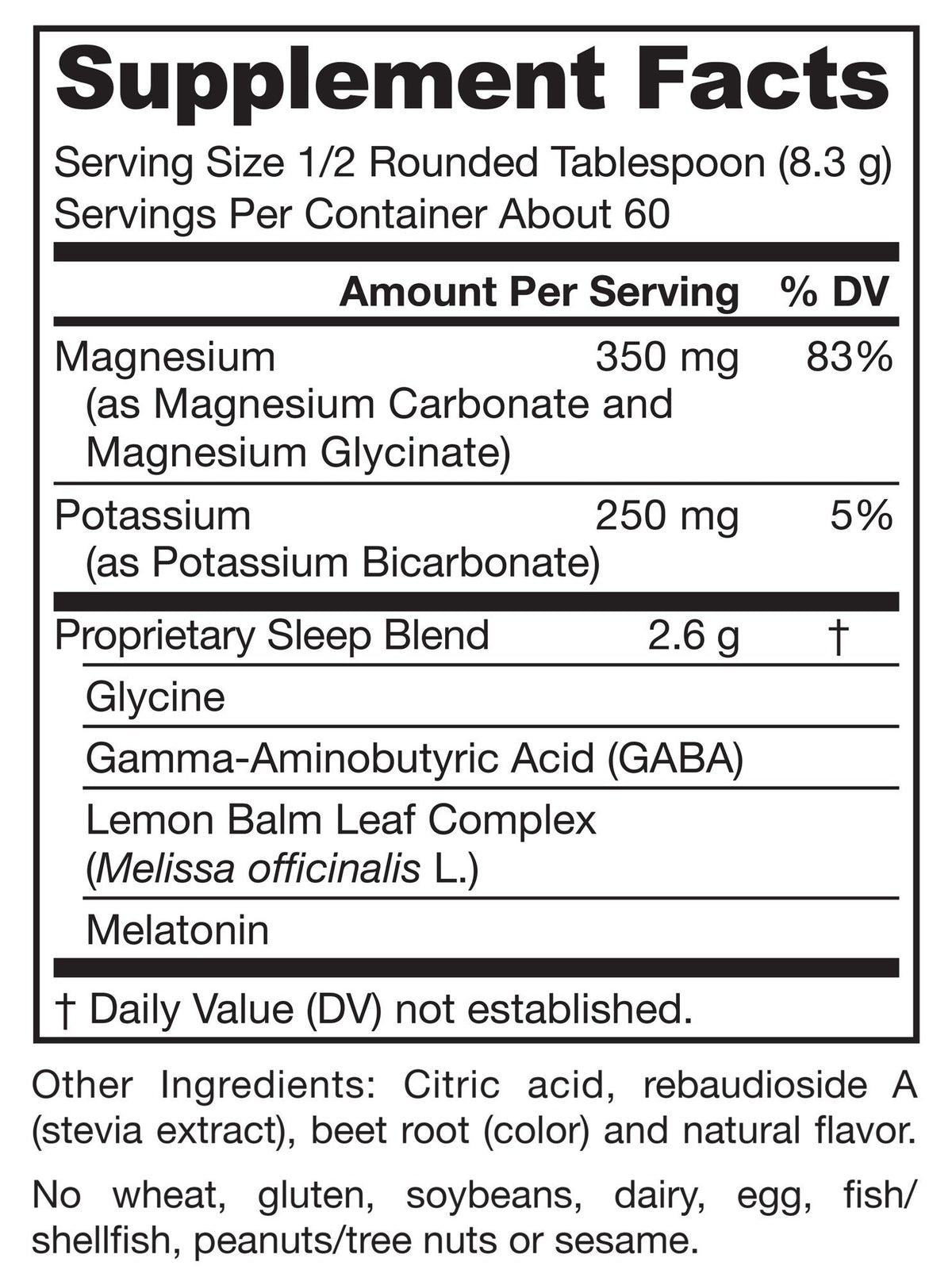 Jarrow Formulas Soothing Night Magnesium Supplement 17.6 oz Powder