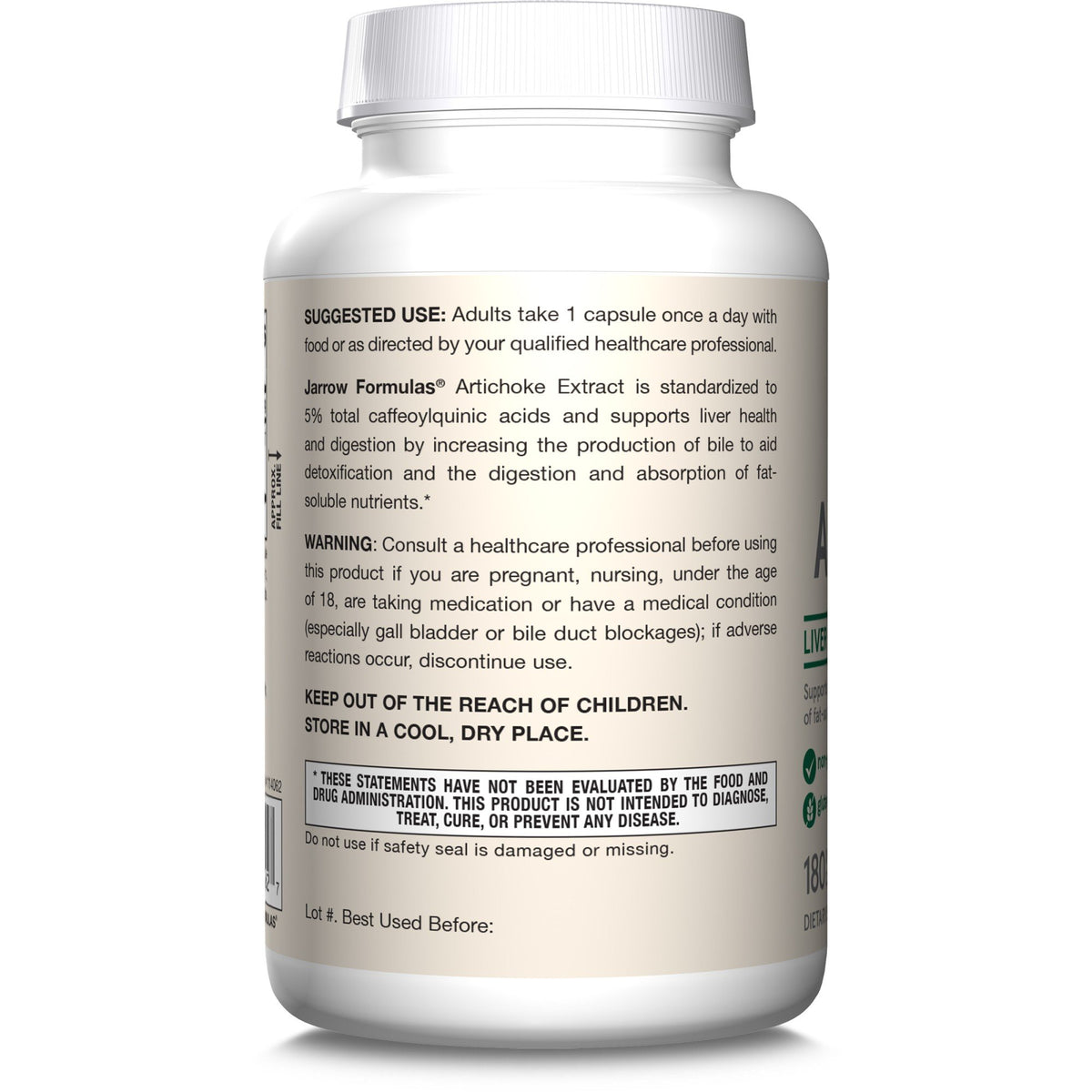 Jarrow Formulas Artichoke 500 mg 180 Capsule