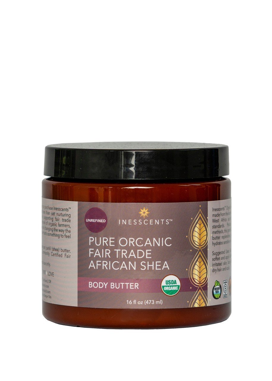 Inesscents Aromatic Botanicals Organic African Shea Butter Tub 16 oz Cream