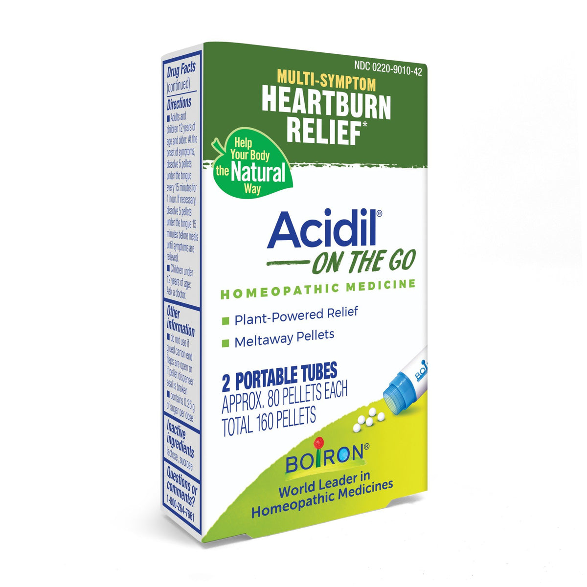 Boiron Acidil On the Go Homeopathic Medicine for Heartburn Relief 160 Pellet