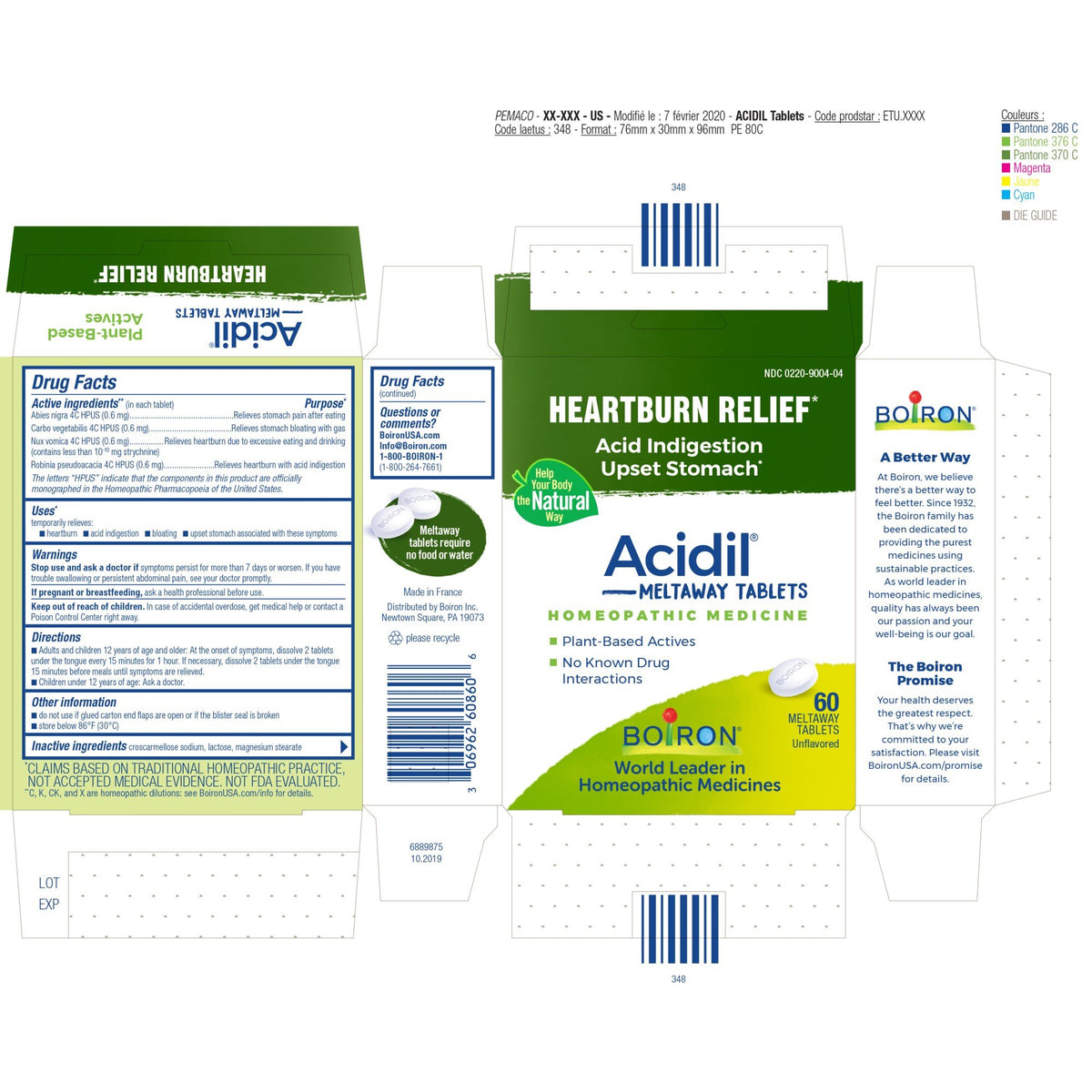 Boiron Acidil Homeopathic Medicine For Heartburn Relief 60 Tablet