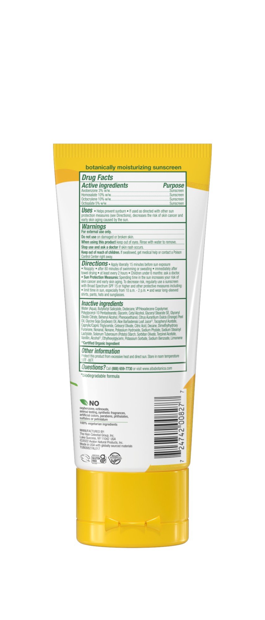 Alba Botanica Hawaiian Island Vibe SPF 50 Sunscreen 3 oz Cream