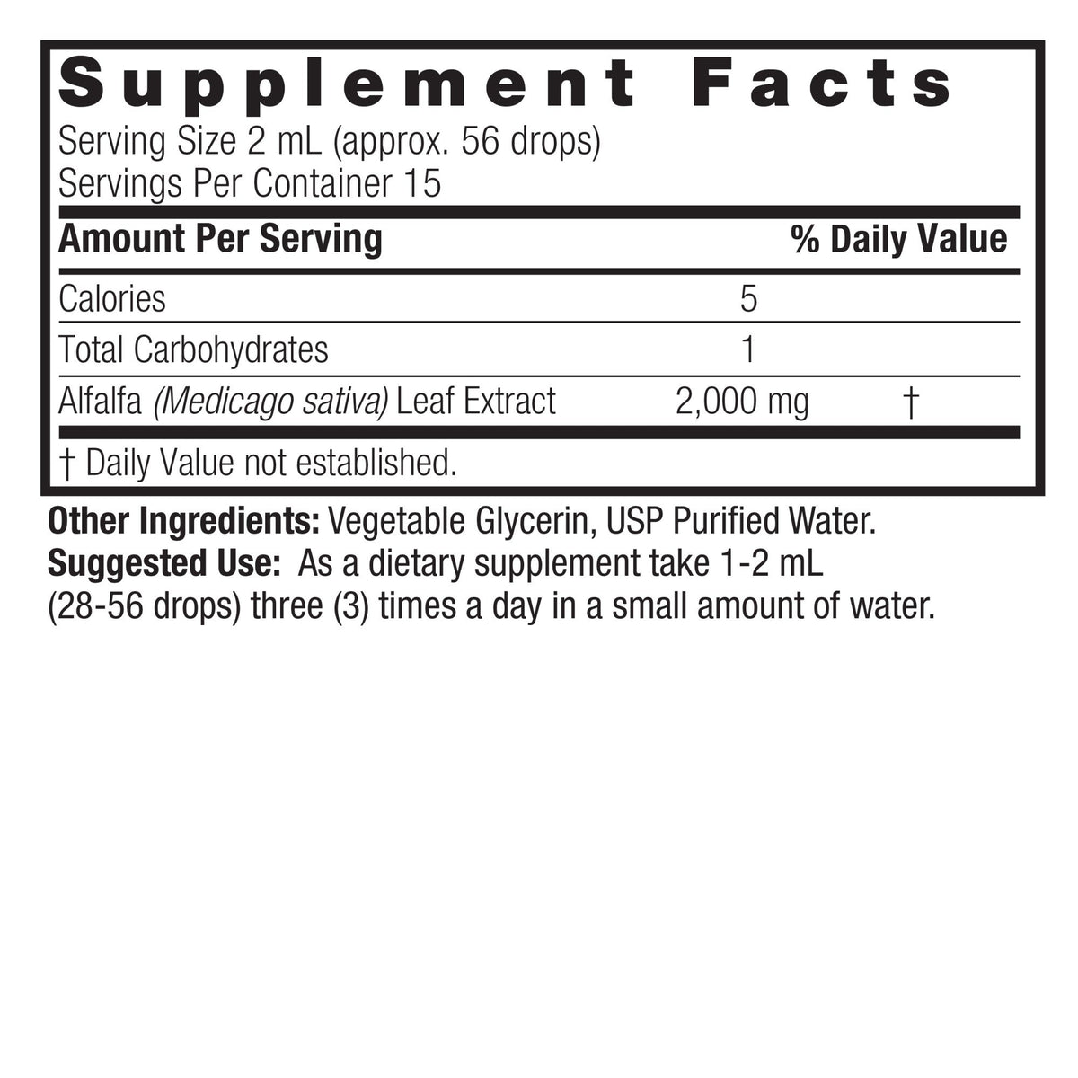 Nature's Answer Alfalfa Extract Alcoho-Free 1 oz Liquid