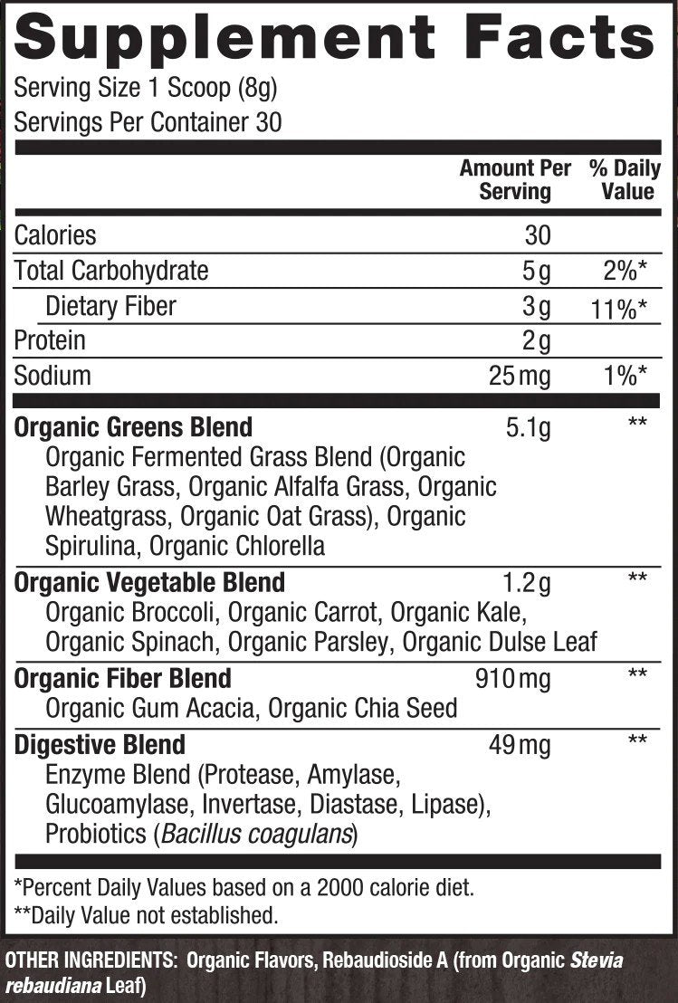 PlantFusion Organic Alkalizing Greens 8.47 oz (240g) Powder