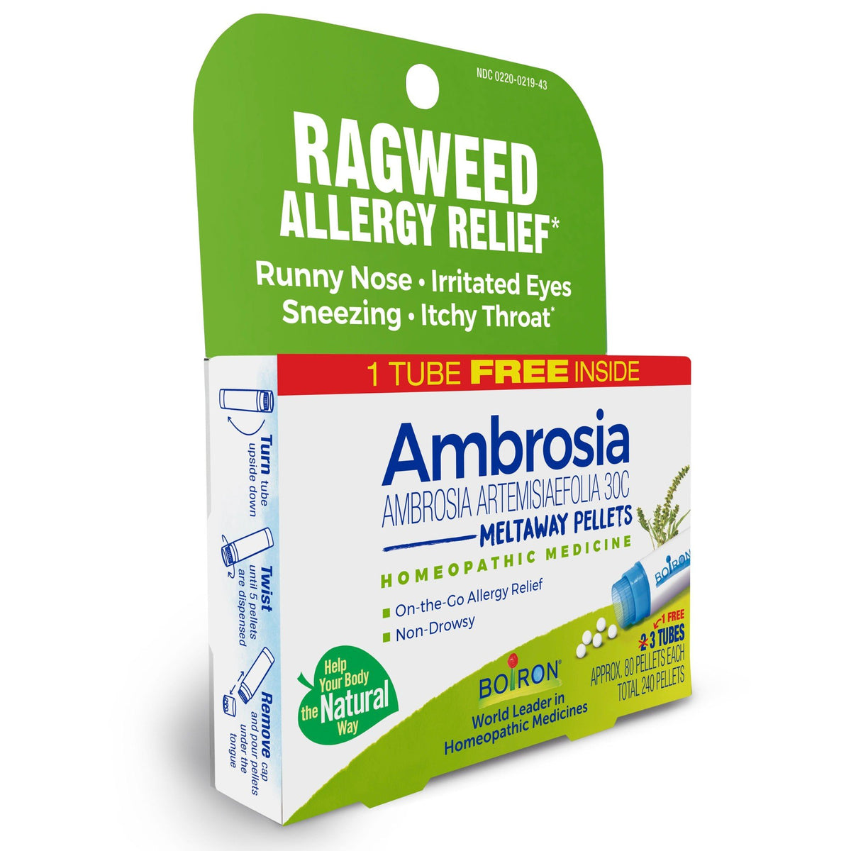 Boiron Ambrosia Artemisiaefolia 30C 3 MDT Homeopathic Medicine For Ragweed Allergy Relief 3 Pack Pellet