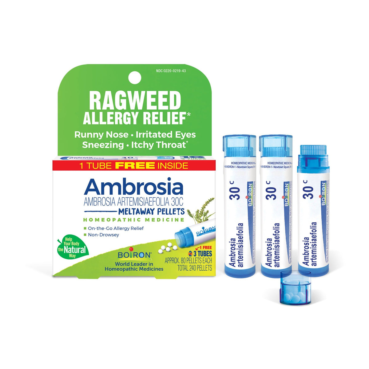 Boiron Ambrosia Artemisiaefolia 30C 3 MDT Homeopathic Medicine For Ragweed Allergy Relief 3 Pack Pellet