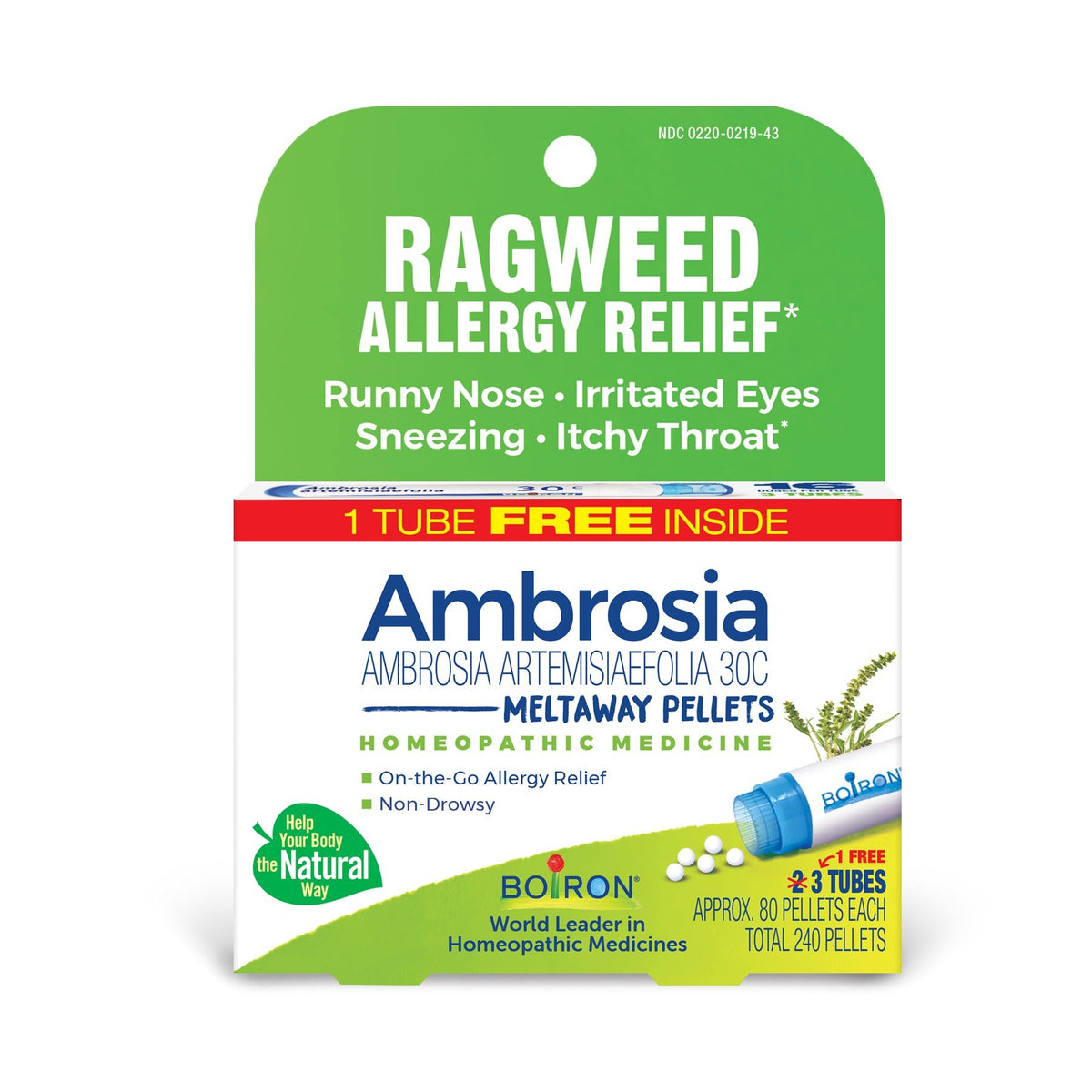 Boiron Ambrosia Artemisiaefolia 30C 3 MDT Homeopathic Medicine For Ragweed Allergy Relief 3 Pack Pellet