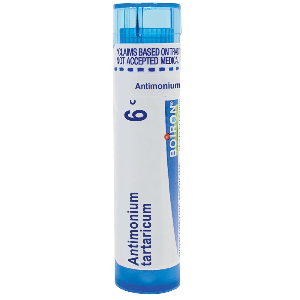 Boiron Antimonium Tartaricum 6C Homeopathic Single Medicine For Cough, Cold &amp; Flu 1 Tube Pellet