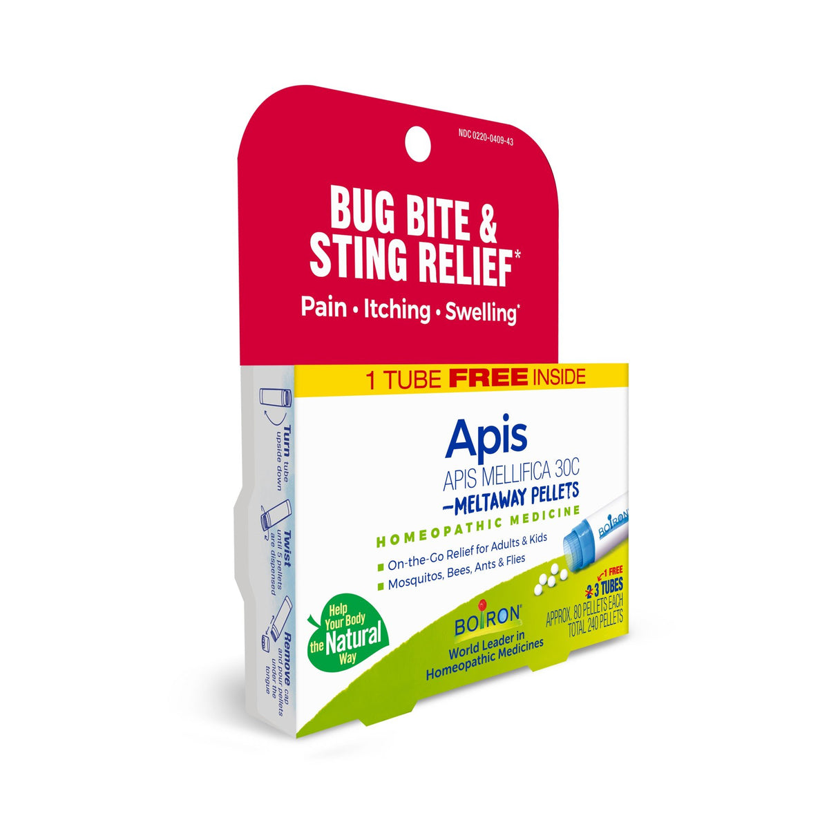 Boiron Apis Mellifica 30C 3 MDT Homeopathic Medicine For Bug Bite Relief 3 Tubes Box