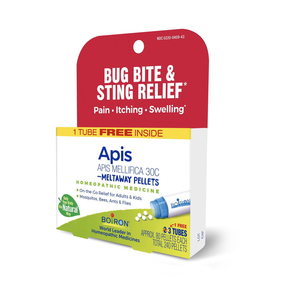 Boiron Apis Mellifica 30C 3 MDT Homeopathic Medicine For Bug Bite Relief 3 Tubes Box