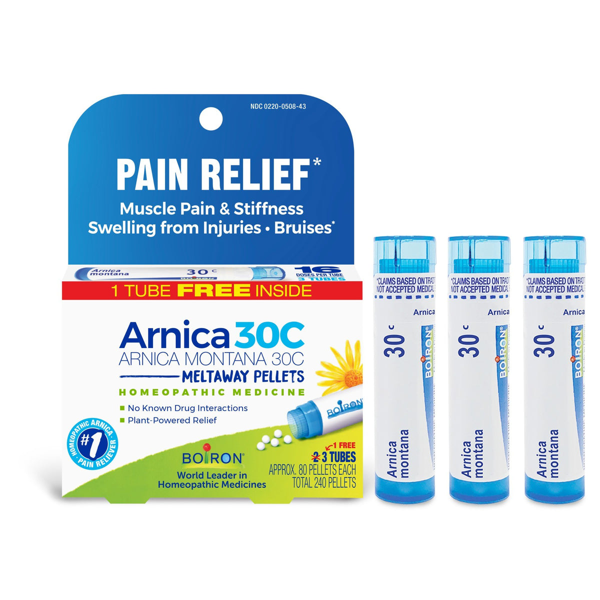 Boiron Arnica Montana 30C 3 MDT-Homeopathic Medicine For Pain Relief 240 Pellets