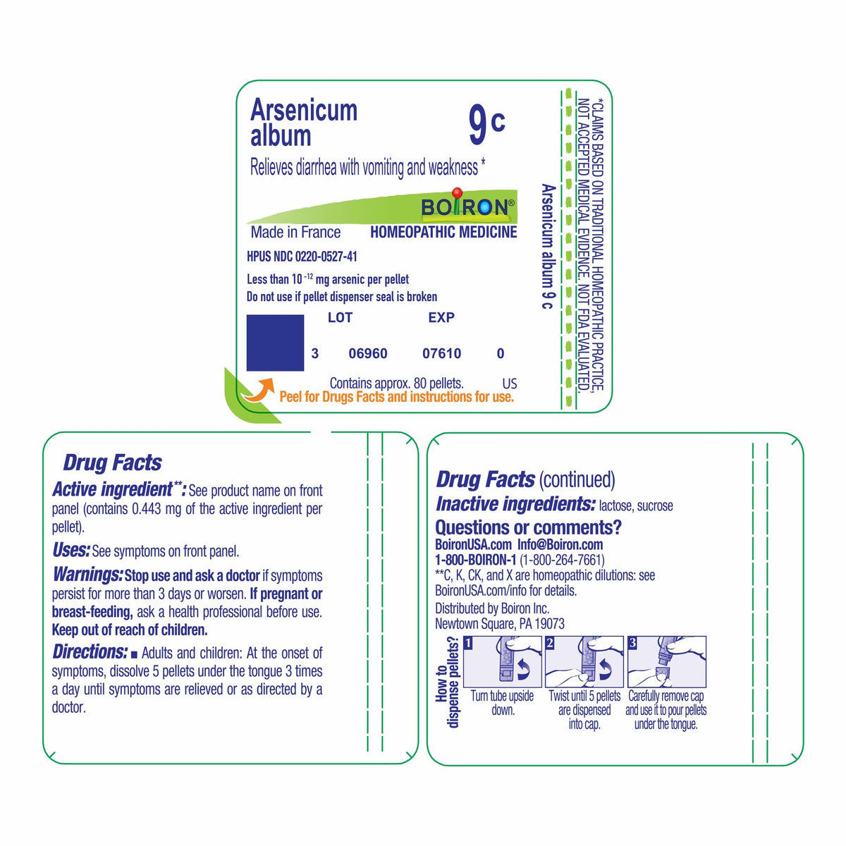 Boiron Arsenicum Album 9C Homeopathic Single Medicine For Digestive 80 Pellet