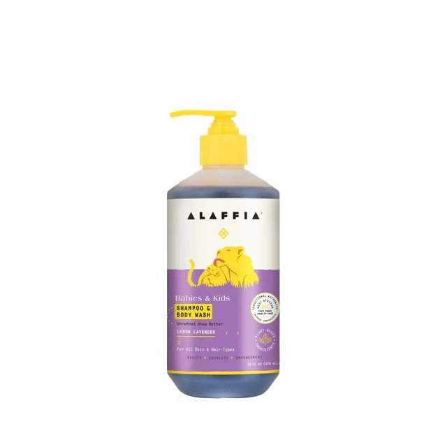 Alaffia Kids Shampoo & Body Wash Lemon Lavender 16 oz Liquid