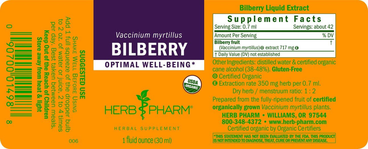 Herb Pharm Bilberry Extract 1 fl oz Liquid