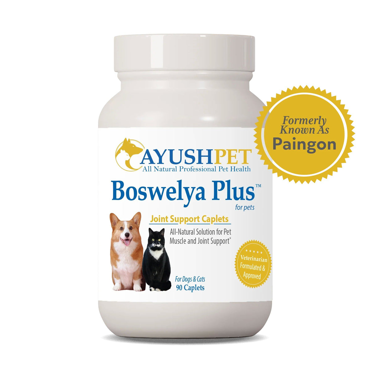 Ayush Herbs Pet Boswelya Plus Caplets - Muscle &amp; Joint Support 90 Caplets