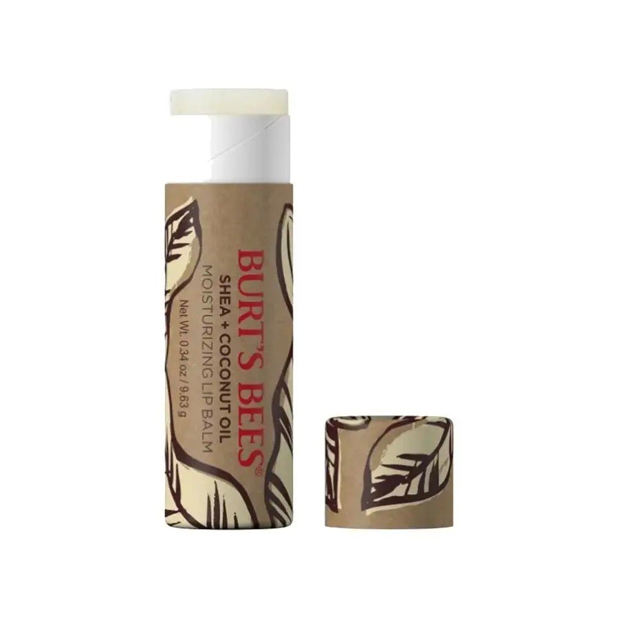 Burt&#39;s Bees Shea + Coconut Oil Paper Tube Moisturizing Lip Balm in Blister Box 0.34 oz Lip Balm