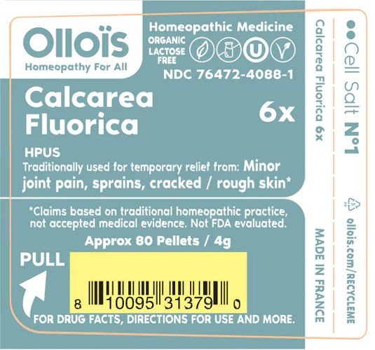 Ollois Homeopathics Cell Salt #1 - Calcarea Fluorica 6x - Organic &amp; Vegan 80 Pellet