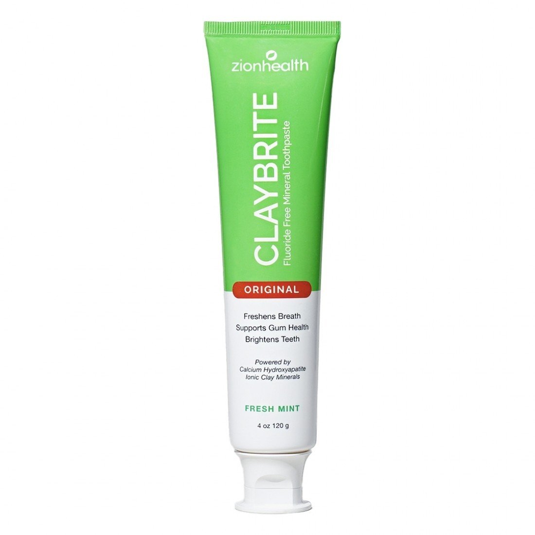 Zion Health CLAYBRITE Original Fresh Mint Toothpaste 4 oz Paste