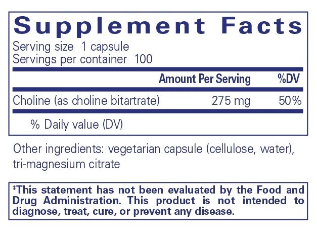 Pure Encapsulations Choline (Bitartrate) 100 Capsule