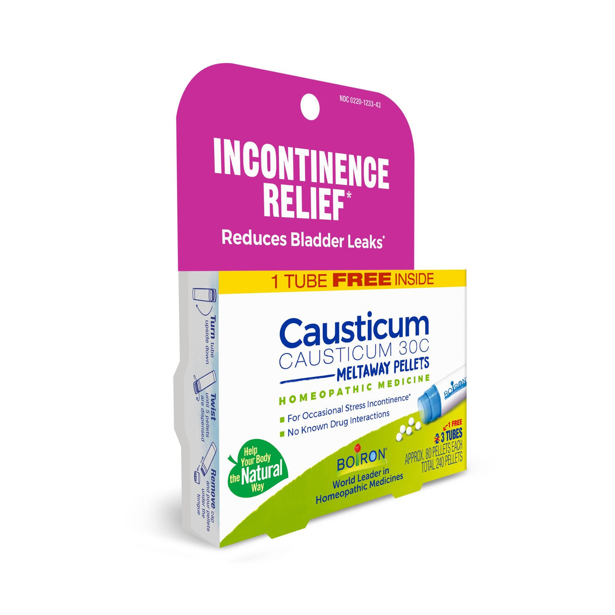 Boiron Causticum 30C 3 MDT Homeopathic Medicine For Incontinence Relief 3 Tubes Box