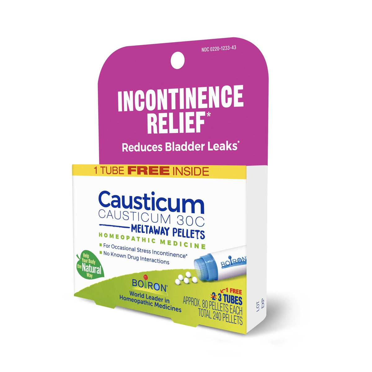 Boiron Causticum 30C 3 MDT Homeopathic Medicine For Incontinence Relief 3 Tubes Box