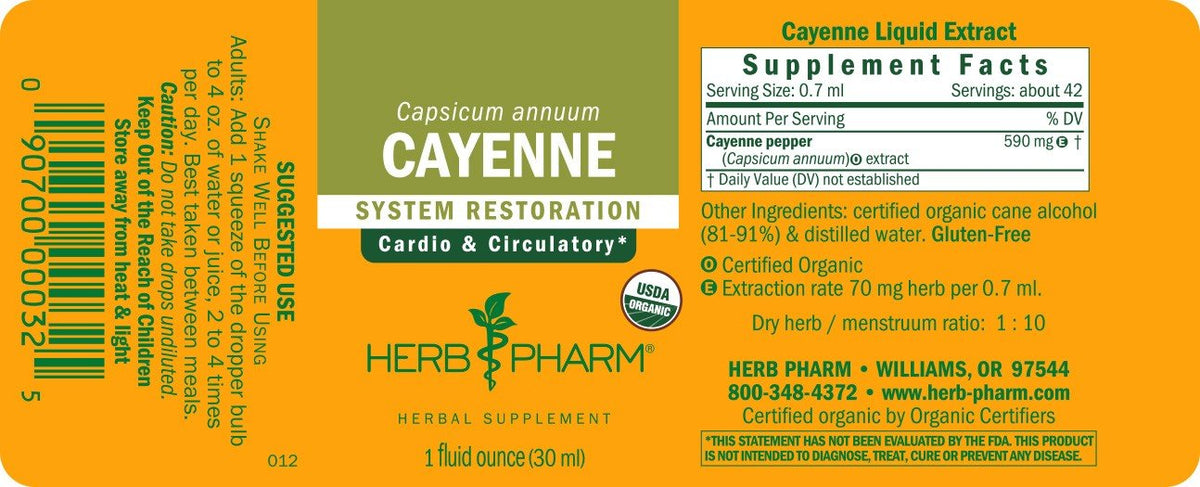 Herb Pharm Cayenne Extract 1 oz Liquid