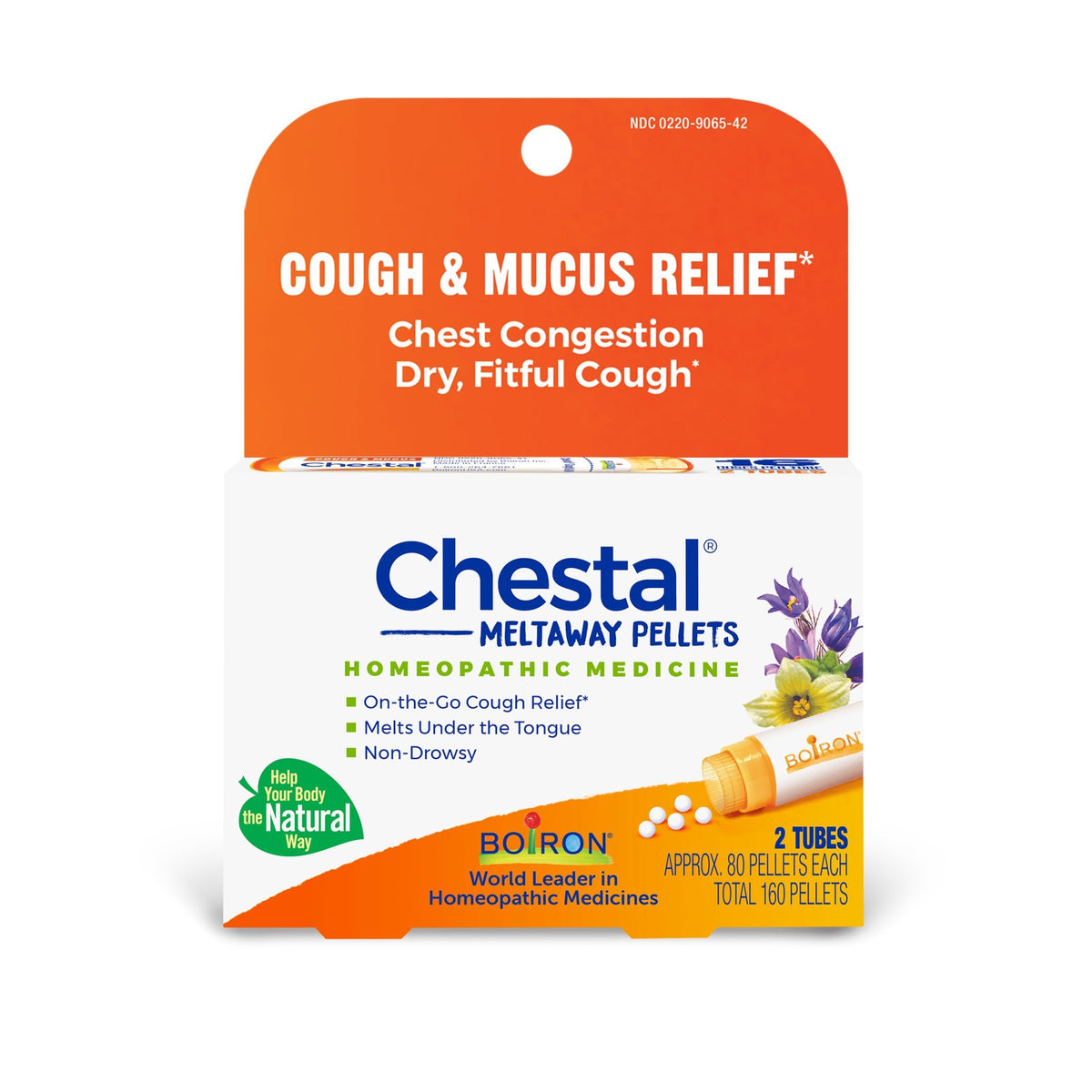 Boiron Chestal Pellets 2 MDT Homeopathic Medicine For Cough &amp; Mucus Relief 2 Tubes Pellet