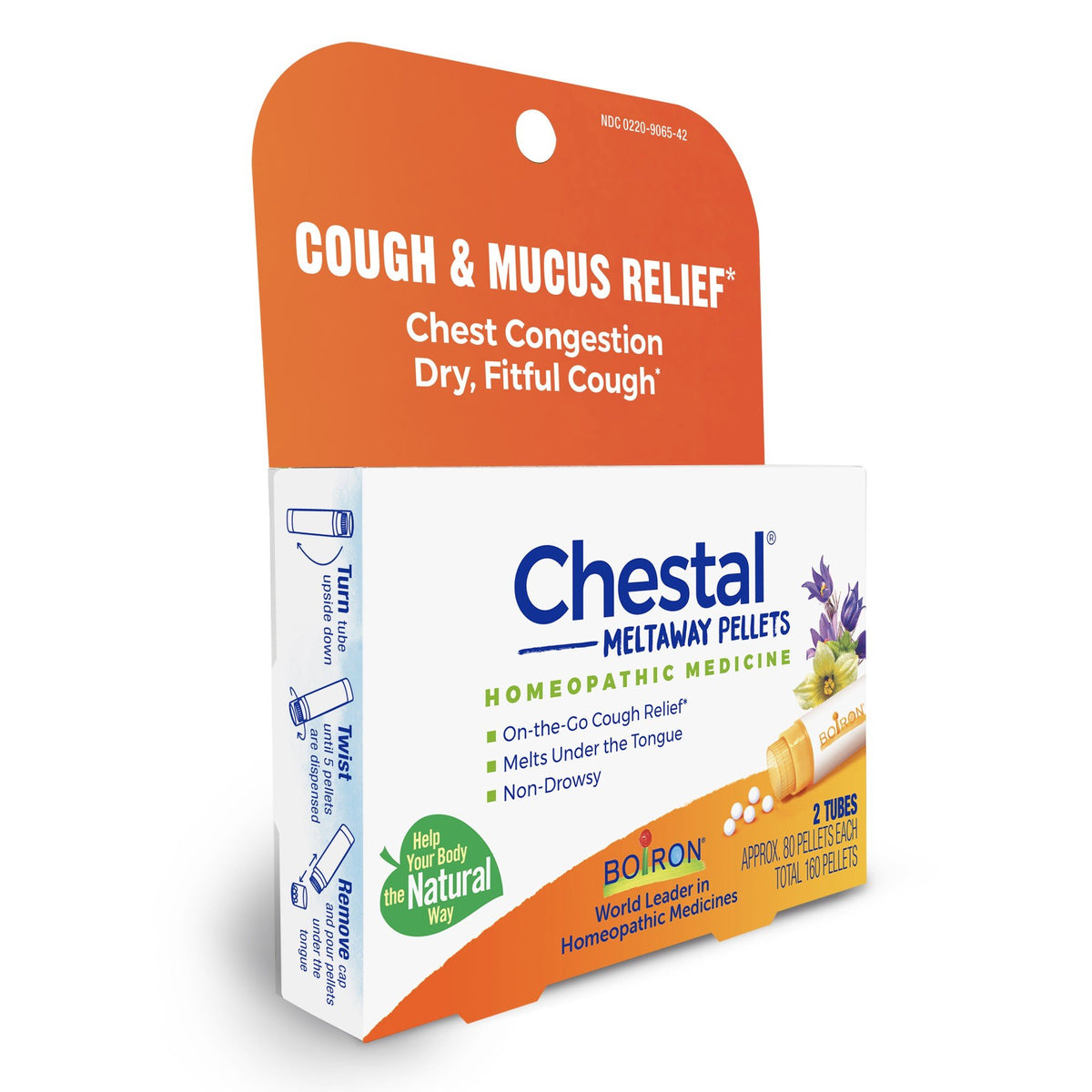 Boiron Chestal Pellets 2 MDT Homeopathic Medicine For Cough &amp; Mucus Relief 2 Tubes Pellet