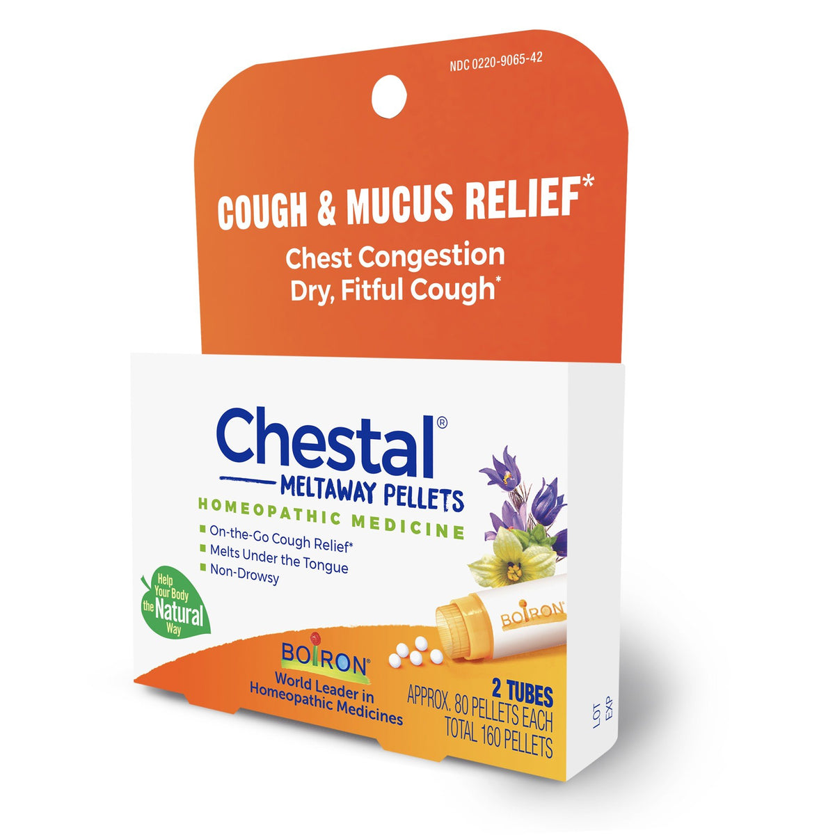 Boiron Chestal Pellets 2 MDT Homeopathic Medicine For Cough &amp; Mucus Relief 2 Tubes Pellet