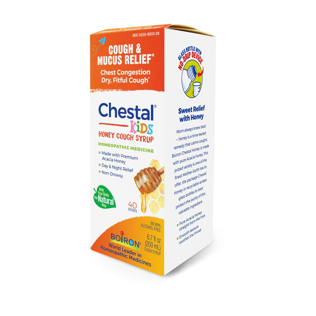 Boiron Chestal Kids Honey Homeopathic Medicine For Cough &amp; Chest Congestion 6.7 fl oz Liquid