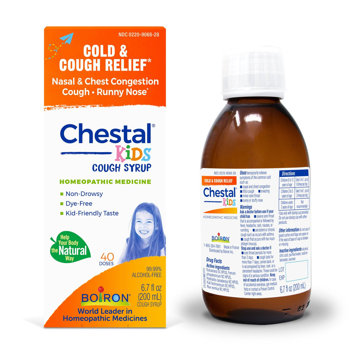 Boiron Chestal Kids Cold & Cough Homeopathic Medicine For Cold & Cough 6.7 fl oz Liquid