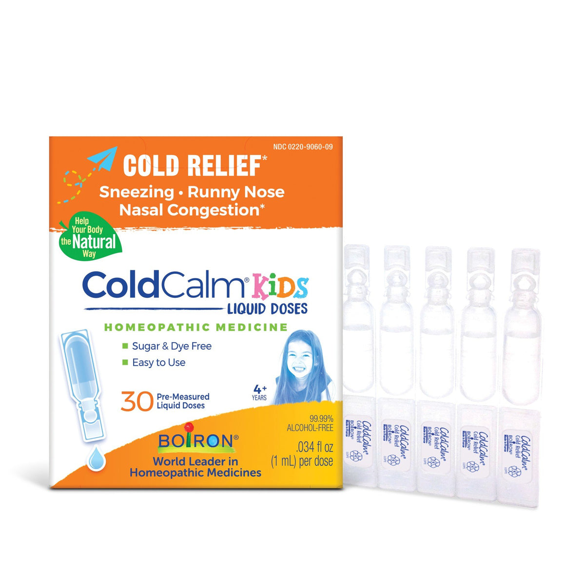 Boiron ColdCalm Kids Homeopathic Medicine For Cold Relief 30 Doses Liquid