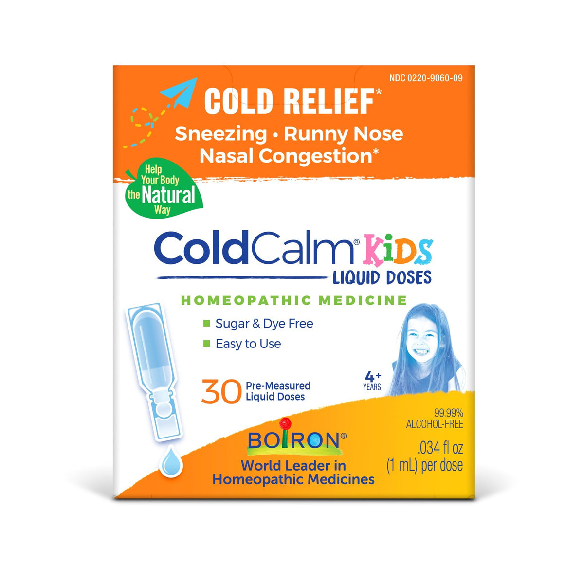 Boiron ColdCalm Kids Homeopathic Medicine For Cold Relief 30 Doses Liquid