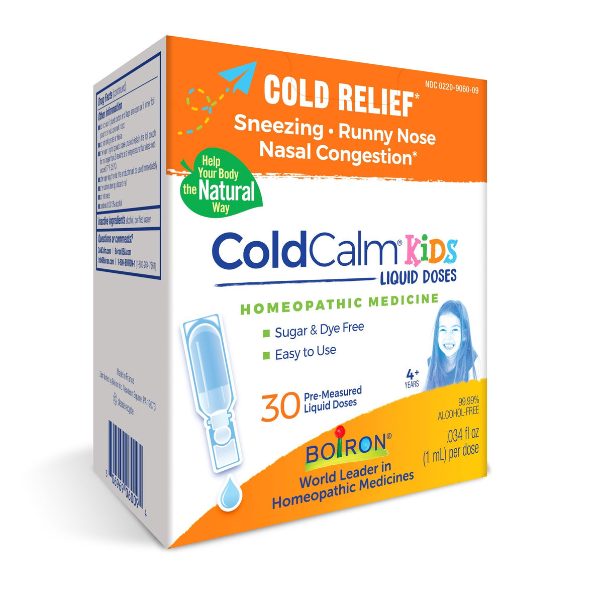 Boiron ColdCalm Kids Homeopathic Medicine For Cold Relief 30 Doses Liquid