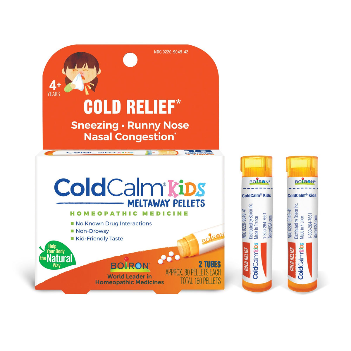 Boiron ColdCalm Kids Pellets 2 MDT Homeopathic Medicine For Children's Cold Relief 160 Pellet