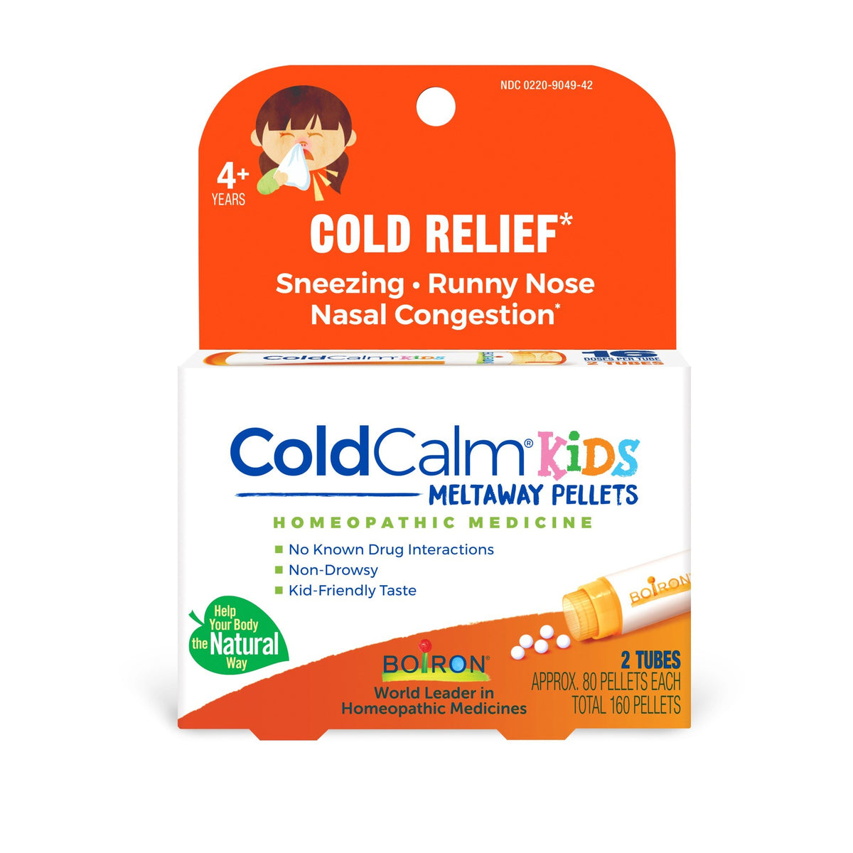 Boiron ColdCalm Kids Pellets 2 MDT Homeopathic Medicine For Children&#39;s Cold Relief 160 Pellet