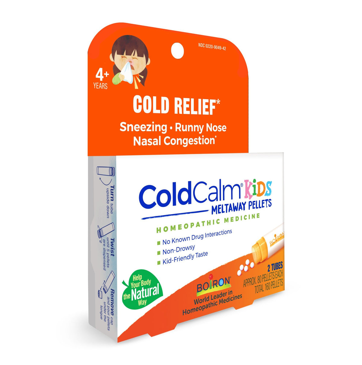 Boiron ColdCalm Kids Pellets 2 MDT Homeopathic Medicine For Children&#39;s Cold Relief 160 Pellet