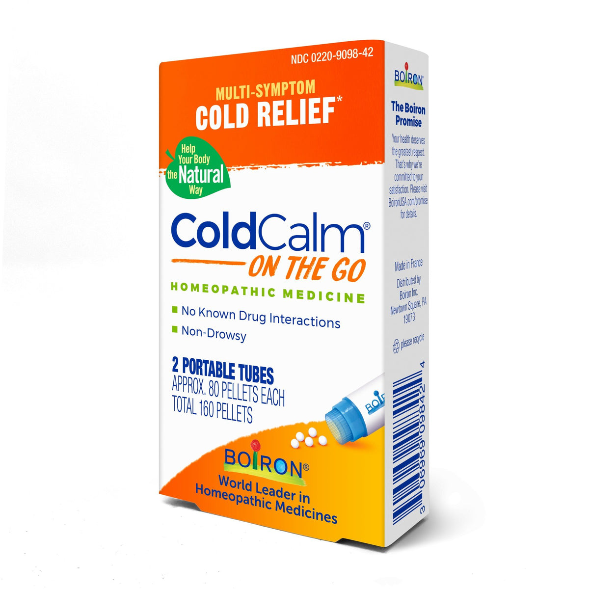 Boiron ColdCalm Pellets On the Go Homeopathic Medicine For Multi-Symptom Cold Relief 160 Pellet