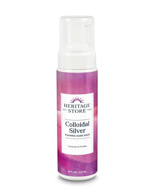 Heritage Store Colloidal Silver Soap Unscented 8.7 oz Foam