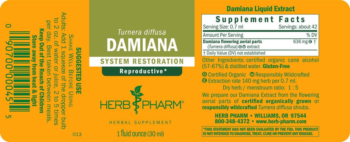 Herb Pharm Damiana Extract 1 oz Liquid